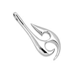 Long Tribal Polished Stainless Steel 'fish hook' Pendant Long Tribal Polished Stainless Steel 'fish hook' Pendant